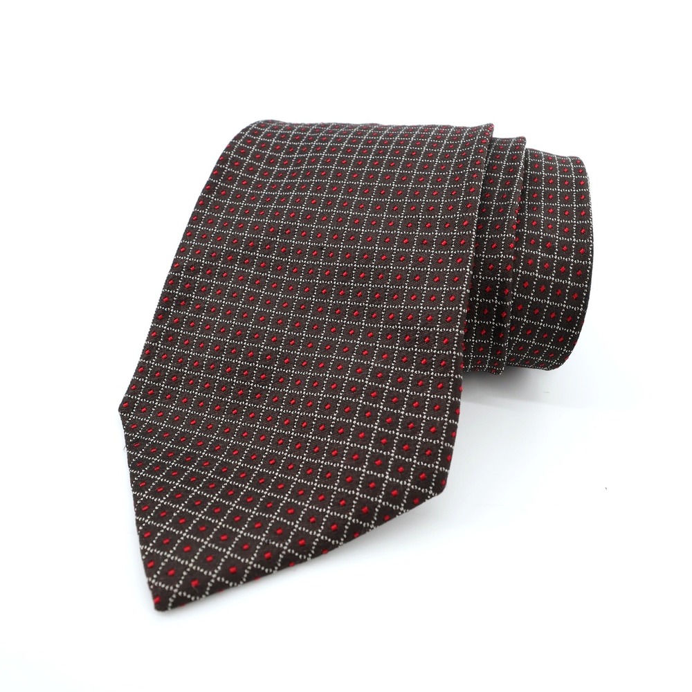 Polo by Ralph Lauren Geometric Silk Blend Tie Burgundy Red Mens One Size